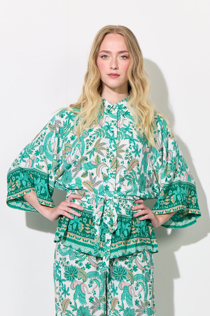 HUNKØN Helene Shirt Shirts Bird Green