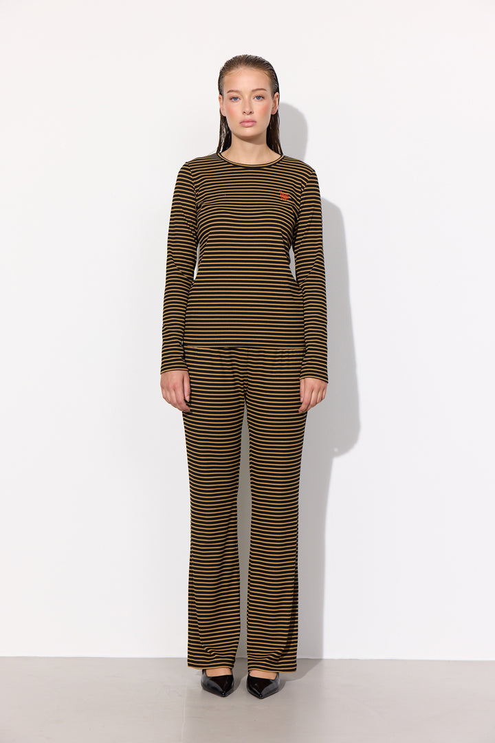 HUNKØN Indie Blouse Blouses Brown Striped