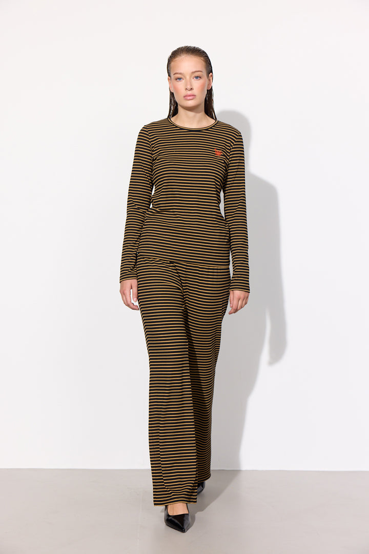 HUNKØN Indie Trousers Trousers Brown Striped