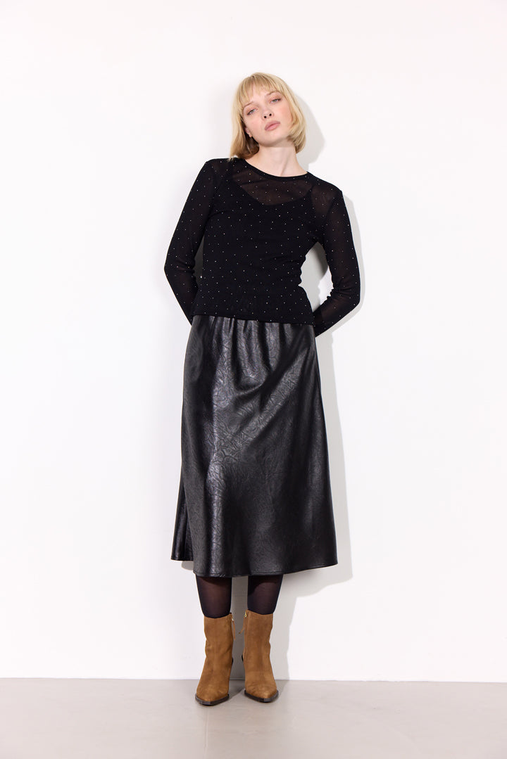 HUNKØN Inez Blouse Blouses Black