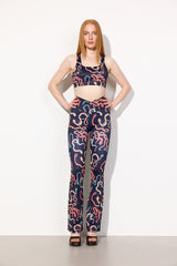 HUNKØN Inga Flared Leggings Leggings Black snake Art Print