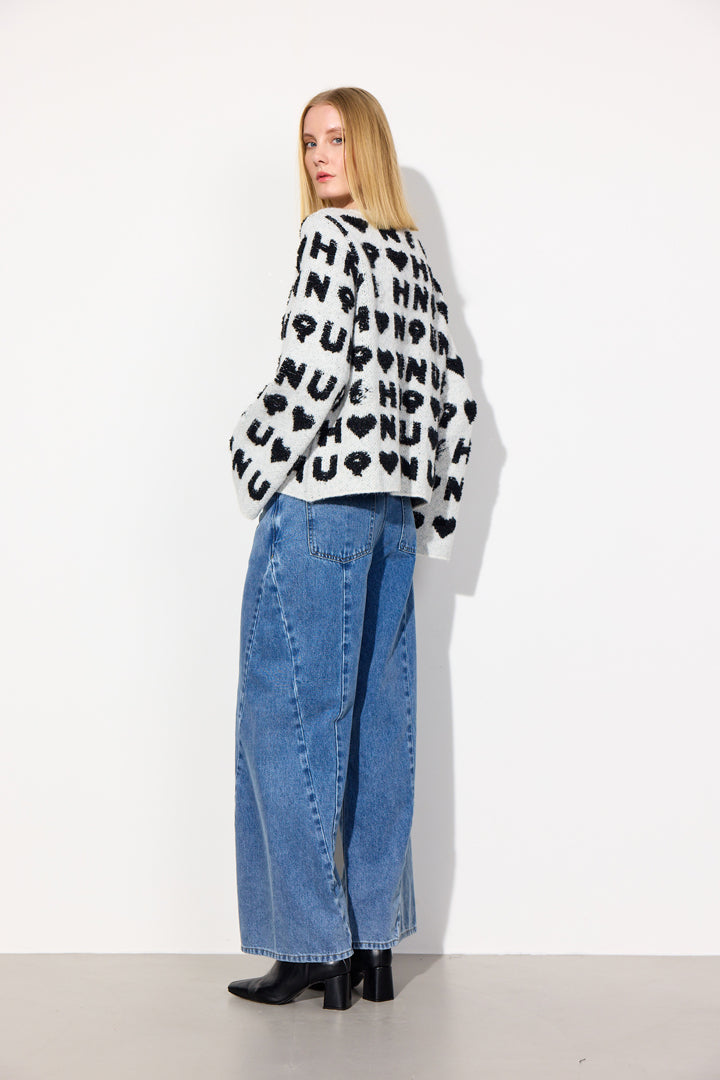 HUNKØN Jenny Knit Blouse Blouses White
