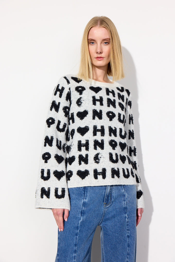 HUNKØN Jenny Knit Blouse Blouses White