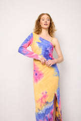HUNKØN Joan One Shoulder Dress Dresses Tie dyed