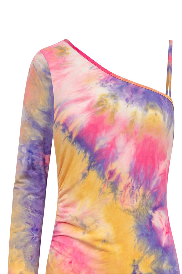 HUNKØN Joan One Shoulder Dress Dresses Tie dyed