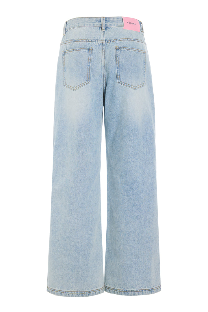 HUNKØN Jody Ripped Jeans Trousers Light Denim