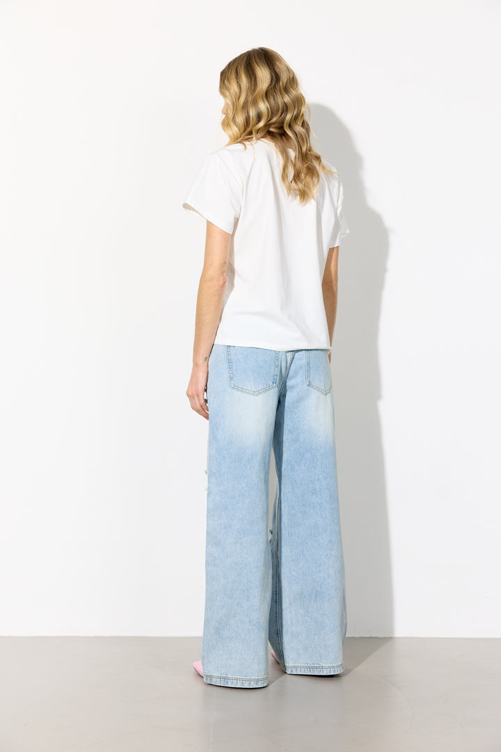 HUNKØN Jody Ripped Jeans Trousers Light Denim