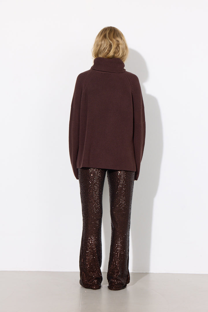 HUNKØN Jona Sequin Trousers Trousers Chestnut
