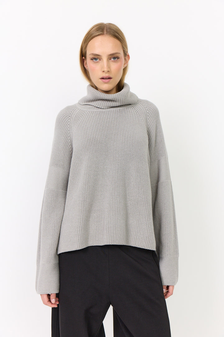 HUNKØN Jules Knit Blouse Blouses Grey