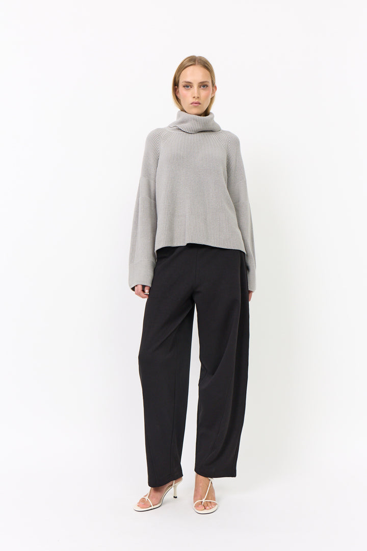 HUNKØN Jules Knit Blouse Blouses Grey