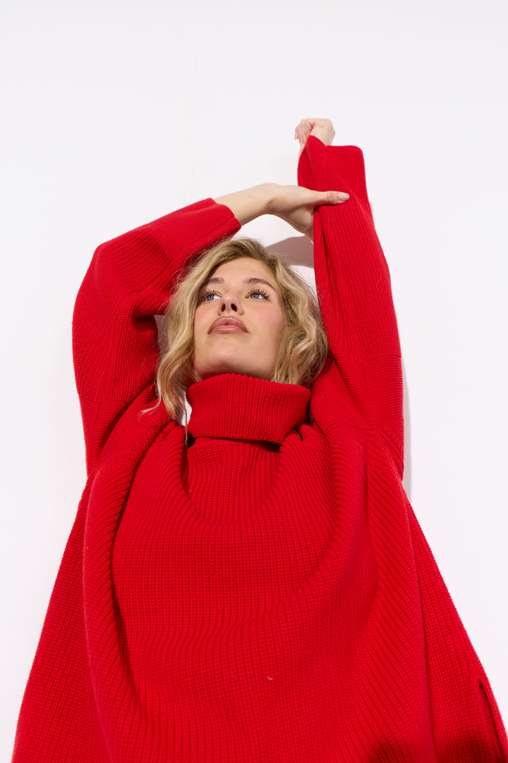 HUNKØN Jules Knit Blouse Blouses Red