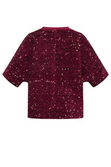 HUNKØN Kaia Sequin Jacket Jackets Deep red