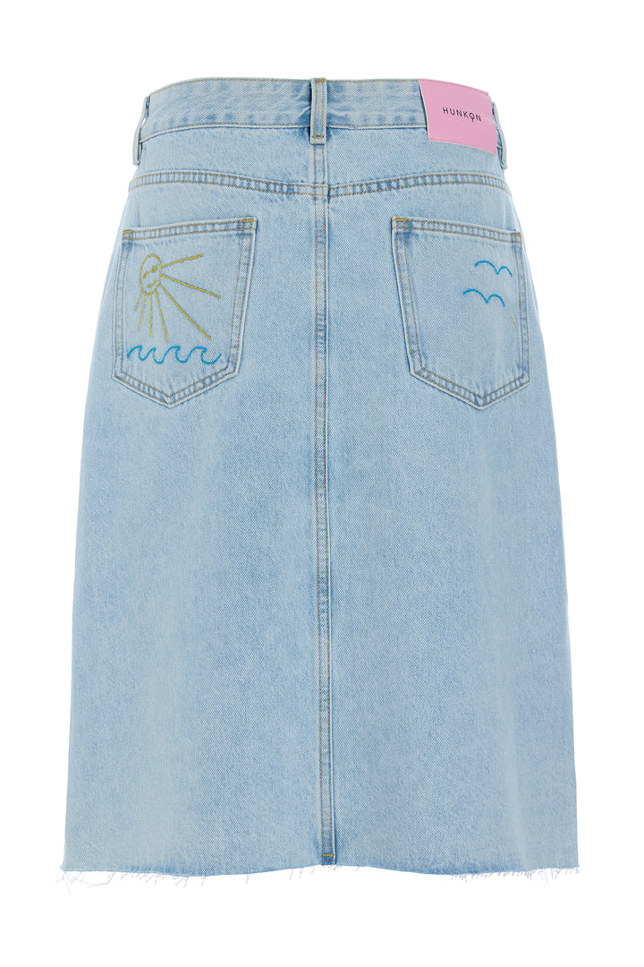 HUNKØN Kenna Denim Skirt Skirts Light Denim