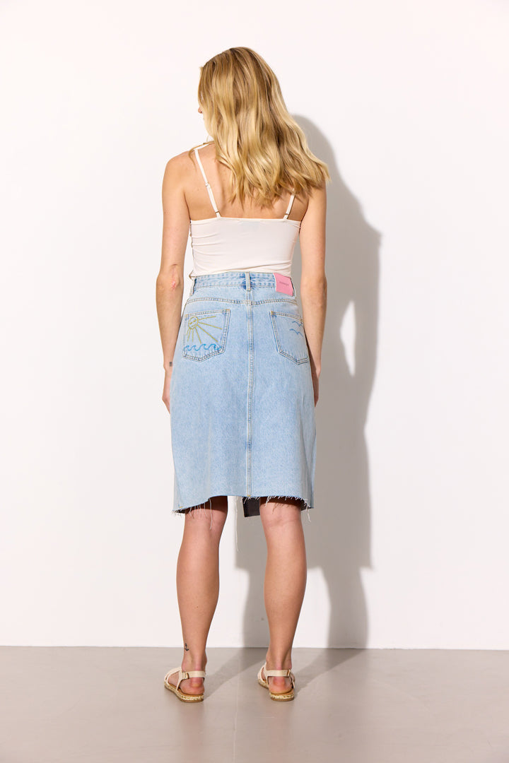 HUNKØN Kenna Denim Skirt Skirts Light Denim