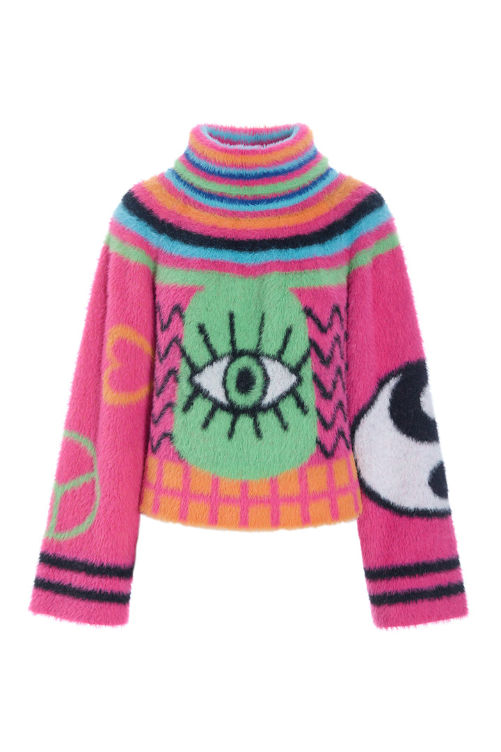 HUNKØN Kitti Knit Blouse Blouses Green Eye