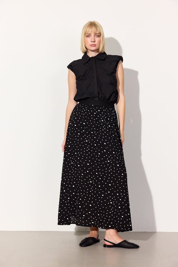 HUNKØN Kris Skirt Skirts Black w/White dots