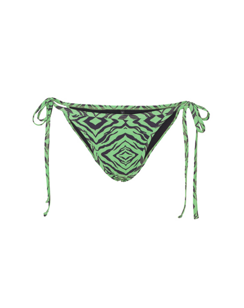 HUNKØN Lilly Bikini Bottom Swimwear Green Tiger Art Print