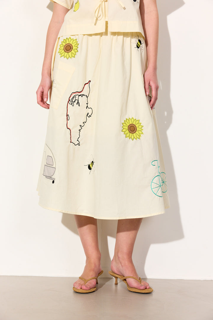 HUNKØN Loretta Skirt Skirts Cream