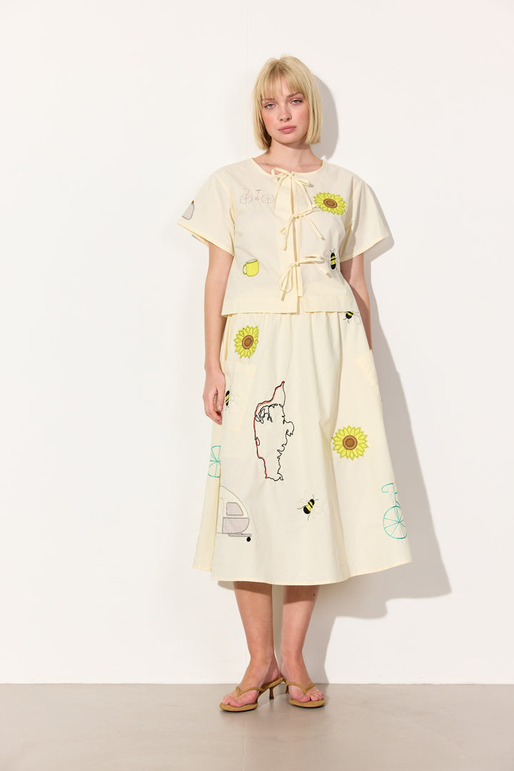 HUNKØN Loretta Skirt Skirts Cream