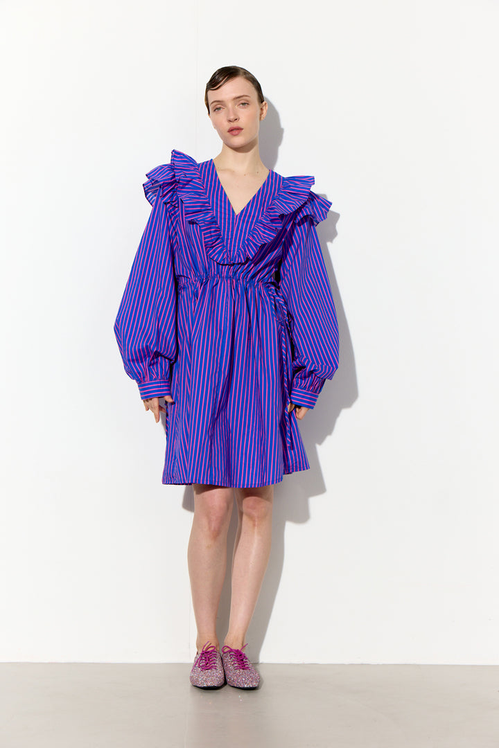 HUNKØN Lucinda Dress Dresses Blue Striped