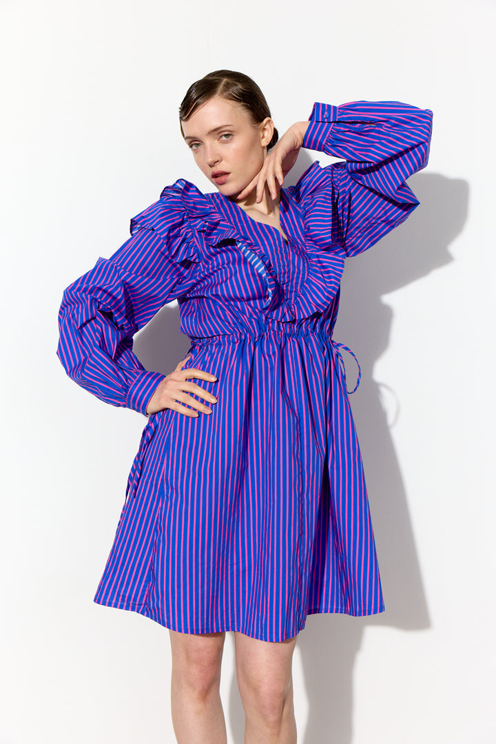 HUNKØN Lucinda Dress Dresses Blue Striped