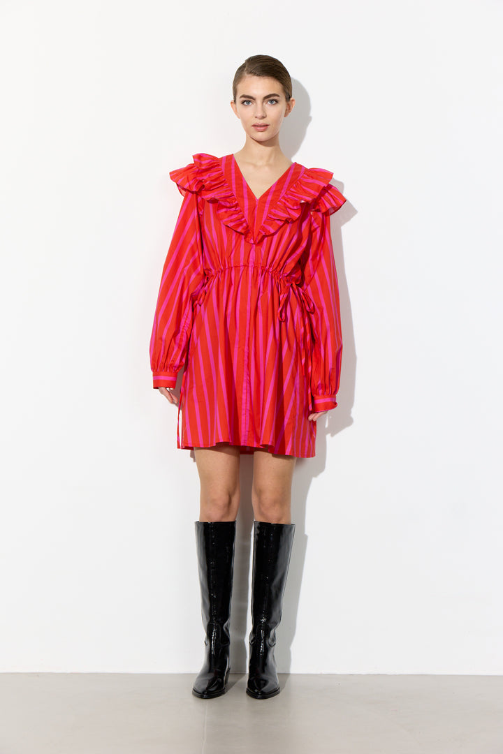 HUNKØN Lucinda Dress Dresses Red Striped