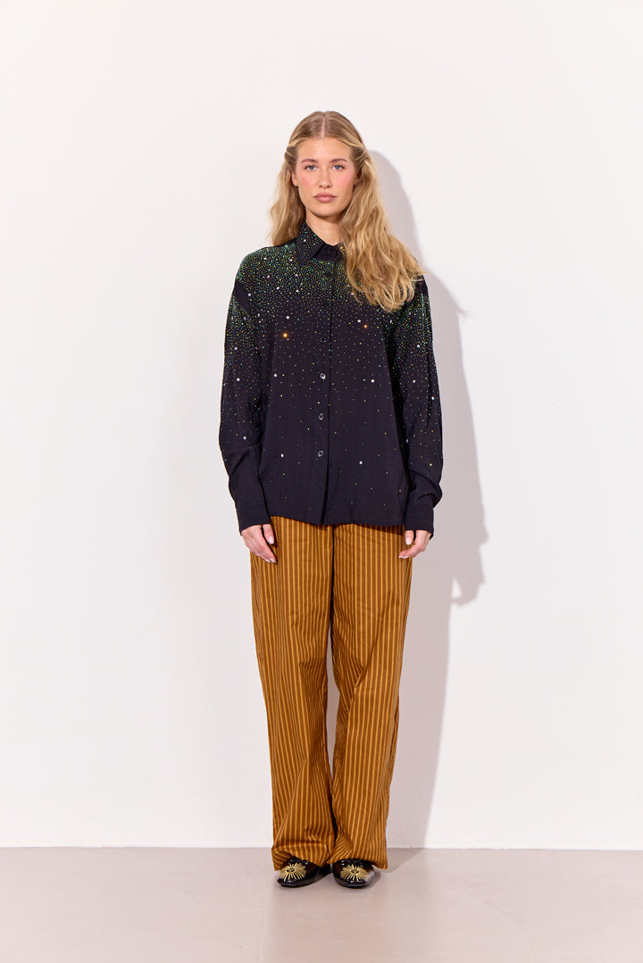HUNKØN Lucinda Trousers Trousers Caramel Striped