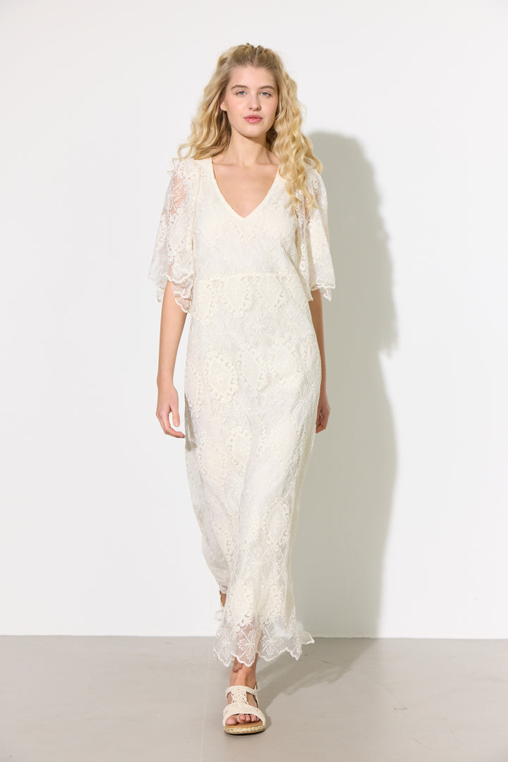 HUNKØN Lulu Lace Dress Dresses Cream Lace