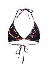 HUNKØN Maddox Bikini Top Swimwear Black snake Art Print