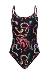 HUNKØN Maddox Swimsuit Swimwear Black snake Art Print