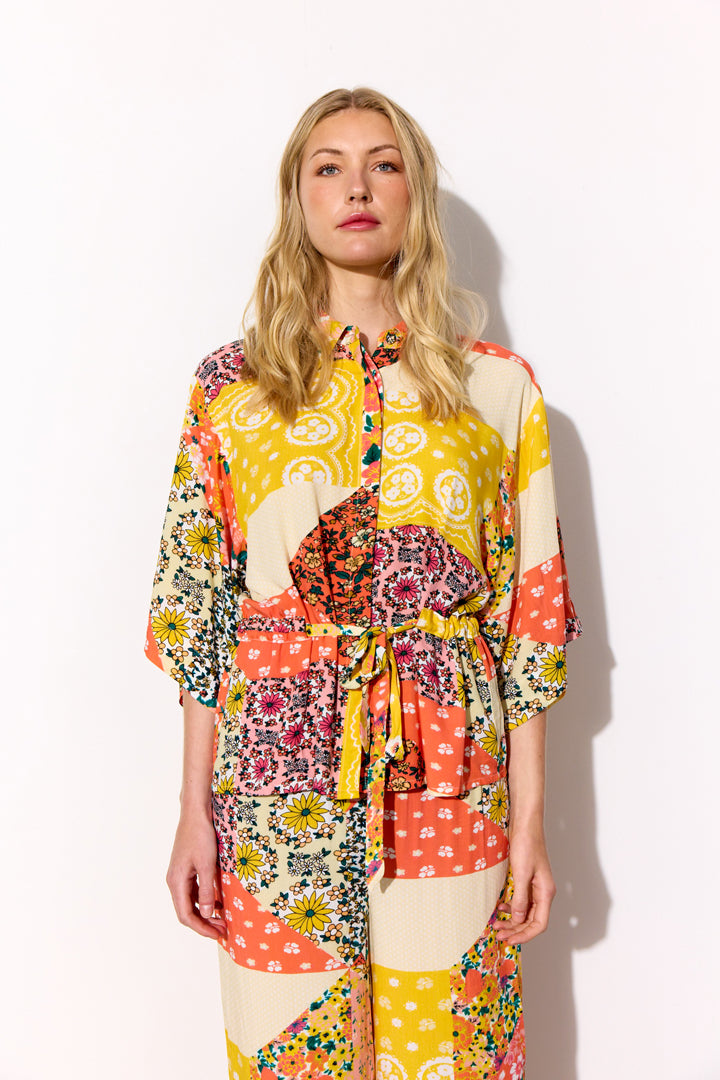 HUNKØN Madelaine Shirt Shirts Yellow Patchwork