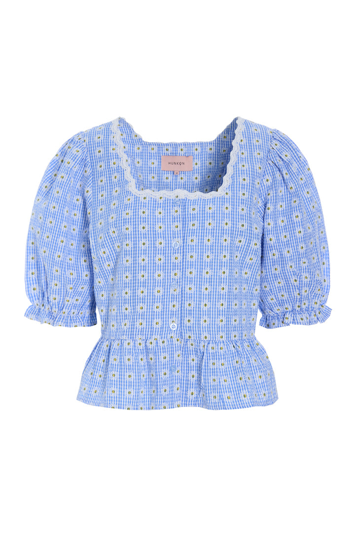 Maggi Blouse - Blue Daisy
