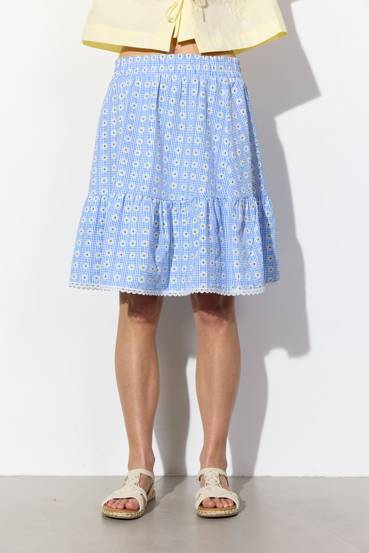 HUNKØN Maggi Skirt Skirts Blue Daisy