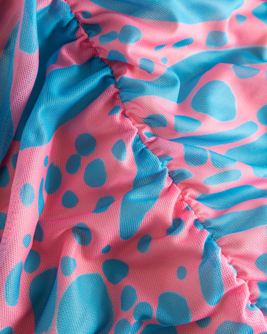 Mallory Wrinkle Dress - Blue Lava Art Print – Hunkọn
