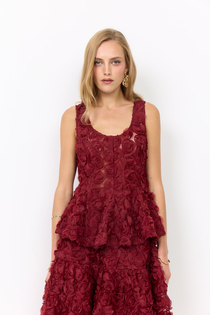 HUNKØN Marianne Top Tops Burgundy