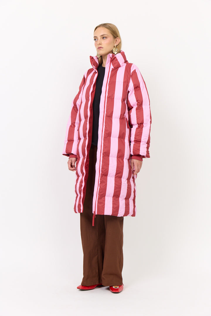 HUNKØN Merle Coat Coats Red Striped