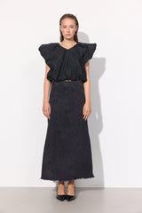 HUNKØN Mette Denim Skirt Skirts Black