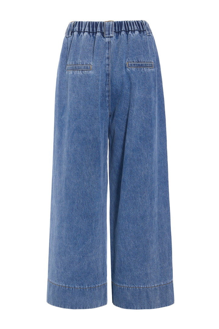 HUNKØN Nala Wide Denim Trousers Trousers Stonewash Denim