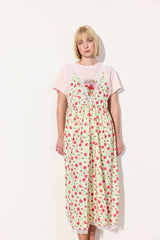 HUNKØN Nanna Oversized Dress Dresses White floral