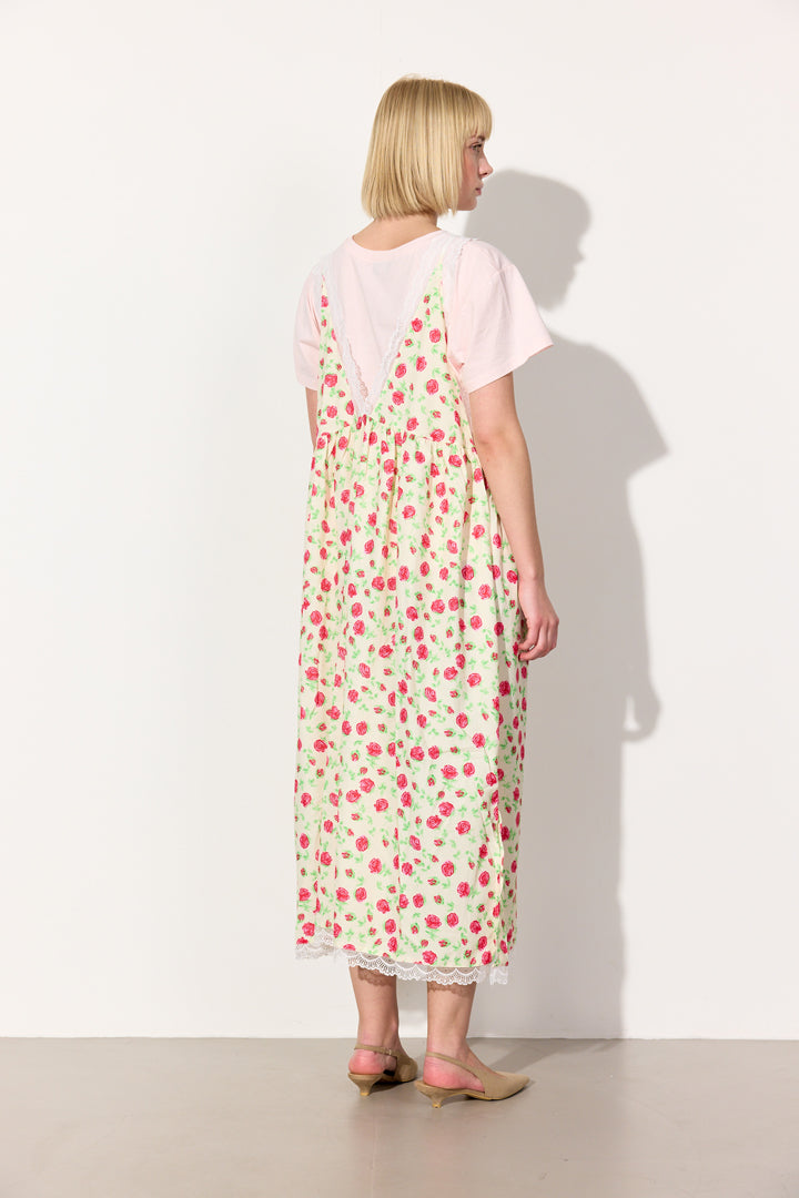 HUNKØN Nanna Oversized Dress Dresses White floral