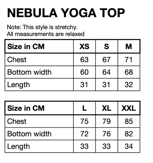HUNKØN Nebula Yoga Top Yoga tops Outer Space Art Print