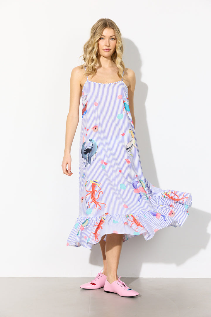 HUNKØN Nessie Dress Dresses Blue Ocean Art Print