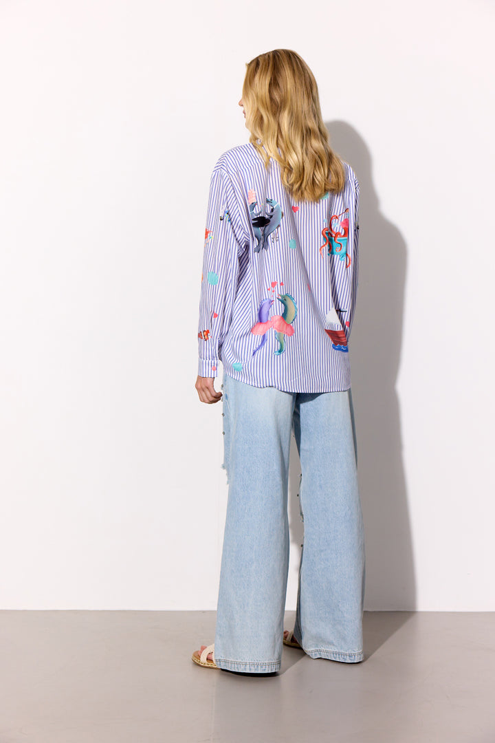 HUNKØN Nessie Shirt Shirts Blue Ocean Art Print