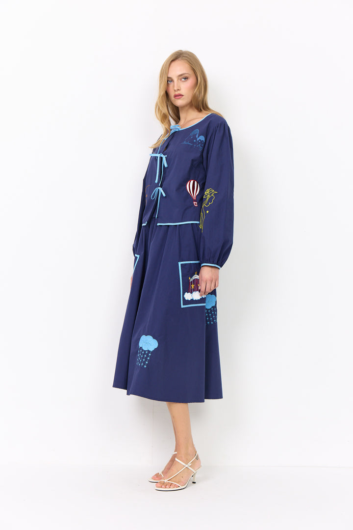 HUNKØN Nicole Skirt Skirts Navy