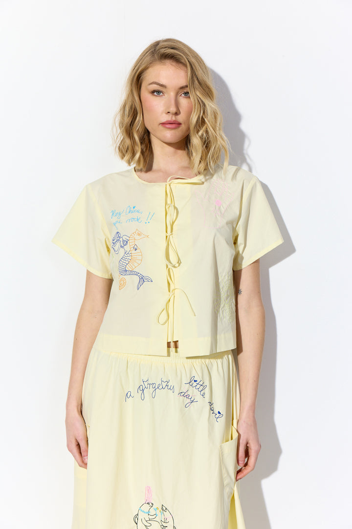 HUNKØN Nima Shirt Shirts Cream Yellow