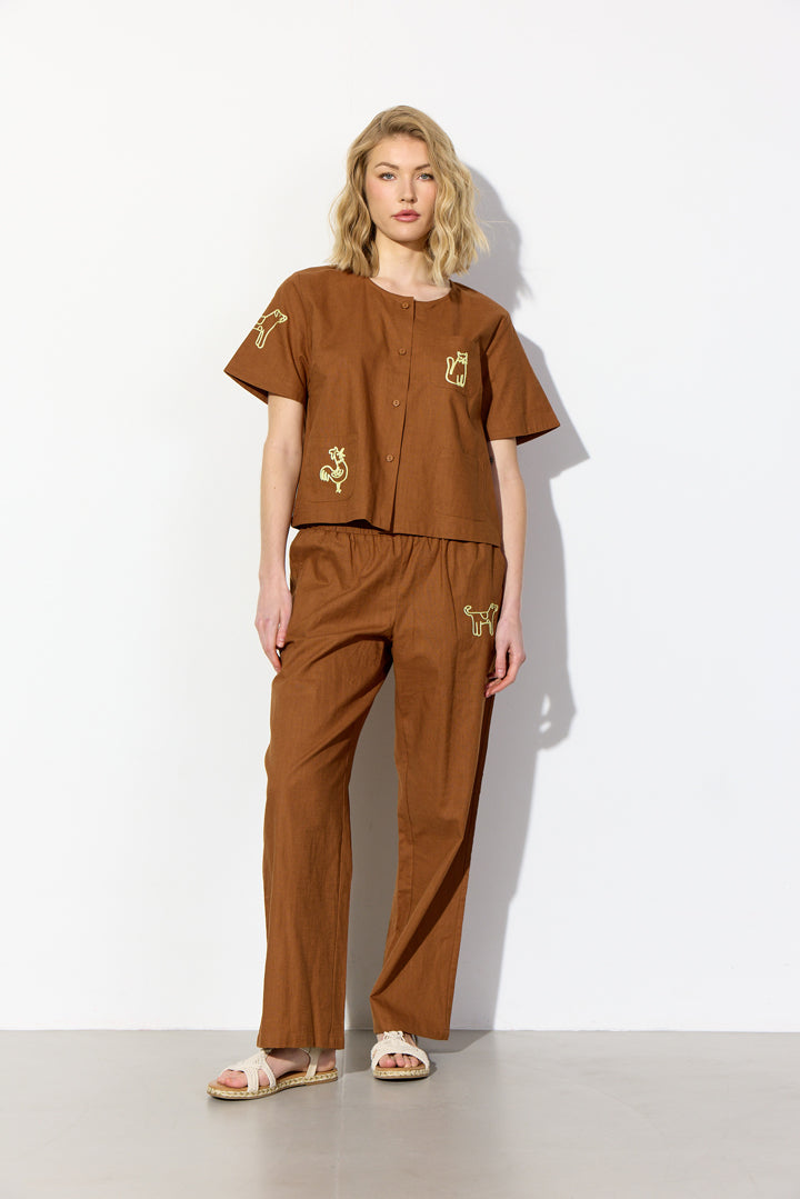 HUNKØN Nina Shirt Shirts Brown