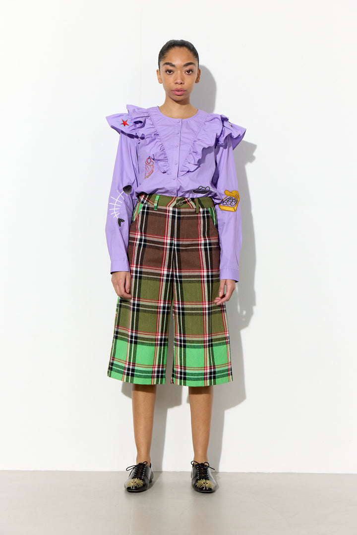 HUNKØN Nola Ruffle Shirt Shirts Lavender