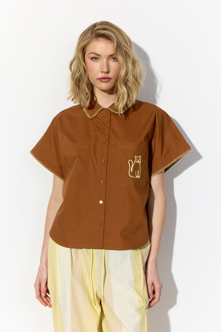 HUNKØN Oda Shirt Shirts Brown