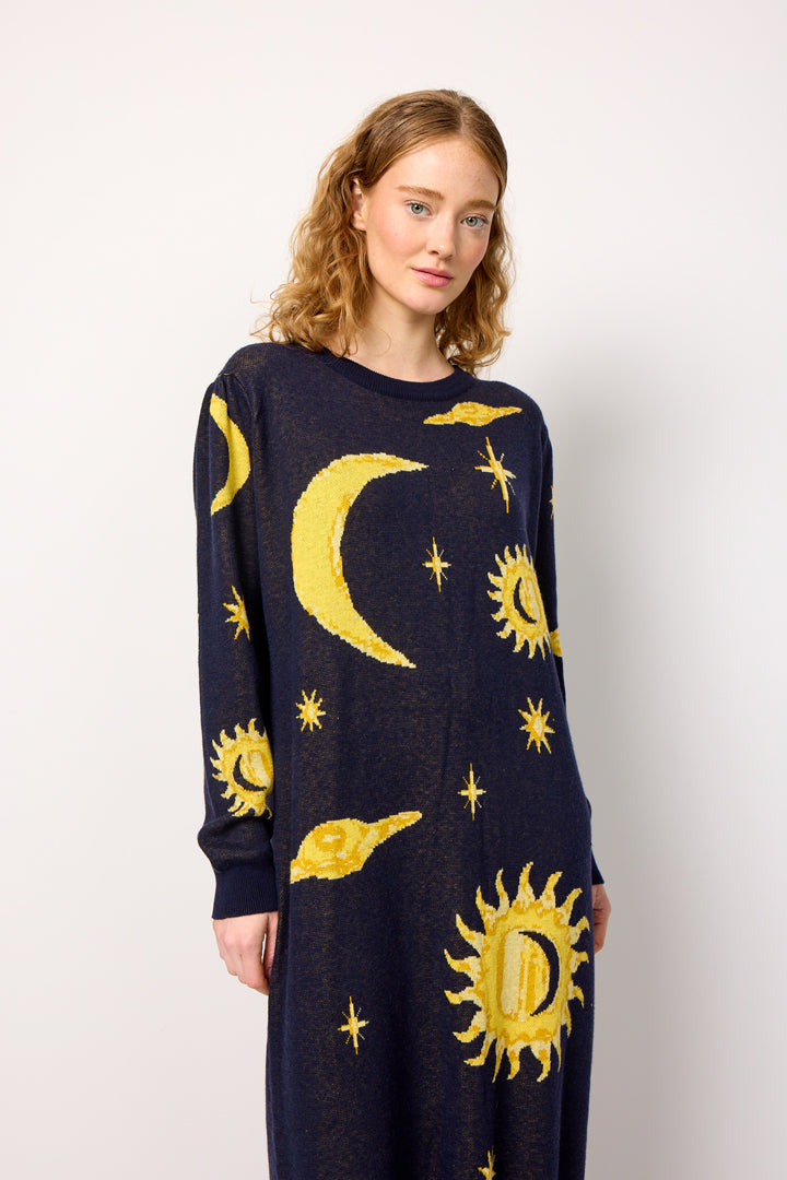 HUNKØN Orion Knit Dress Dresses Midtnight Stars