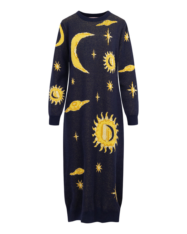 HUNKØN Orion Knit Dress Dresses Midtnight Stars